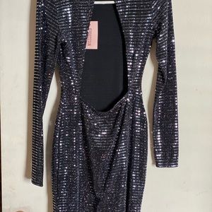 Missguided Long sleeve dress - black